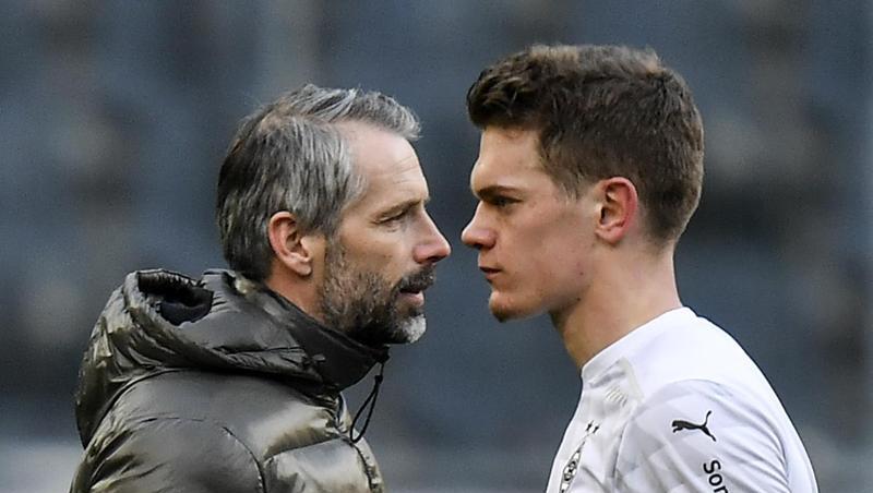 Mönchengladbachs Trainer Marco Rose und Verteidiger Matthias Ginter nach dem Spiel.