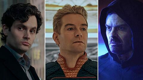Serienfiguren, bei denen Zuschauerinnen und Zuschauern mulmig wird: Joe Goldberg, Homelander und Barry (v.l.n.r.).