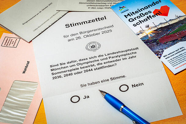 Soll sich München für Olympische Spiele bewerben? Um das zu klären, führt die Stadt einen Bürgerentscheid durch. Man kann auch per Briefwahl abstimmen.