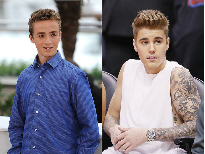 Evan Bird (l.) spielt in "Maps to the Stars" einen Kinderstar, der offensichtliche Parallelen zu Popstar Justin Bieber aufweist