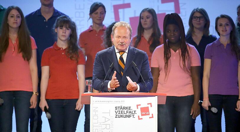 Auf dem Verdi-Bundeskongress in Leipzig kündigte der Vorsitzende Frank Bsirske neue Kita-Streiks im Oktober an.