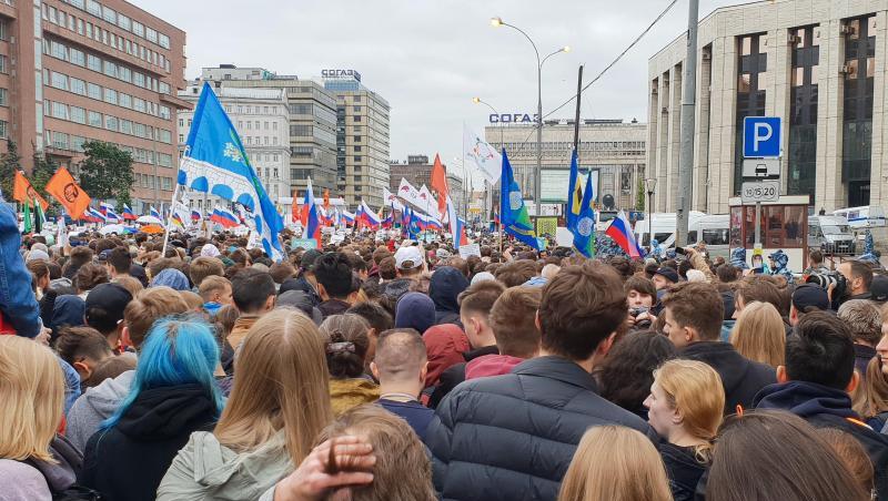 Die Kundgebung auf dem Sacharow-Prospekt in der russischen Hauptstadt am vergangenen Wochenende war die größte seit vielen Jahren. Die Kundgebung auf dem Sacharow-Prospekt in der russischen Hauptstadt am vergangenen Wochenende war die größte seit vielen Jahren.