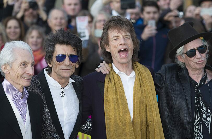 Charlie Watts, Ronnie Wood, Mick Jagger und Keith Richards
