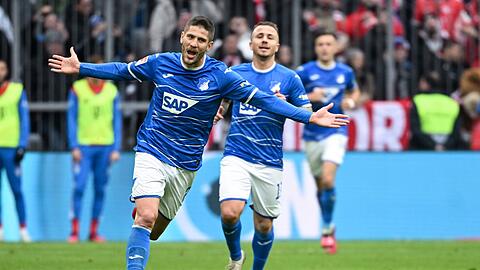 Hoffenheims Andrej Kramaric jubelt über sein Tor zum 1:1-Ausgleich gegen den FC Bayern München.