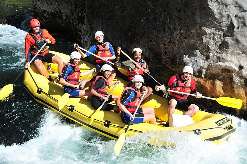 Zuvor gab es allerdings eine Runde Wildwasser-Rafting!
