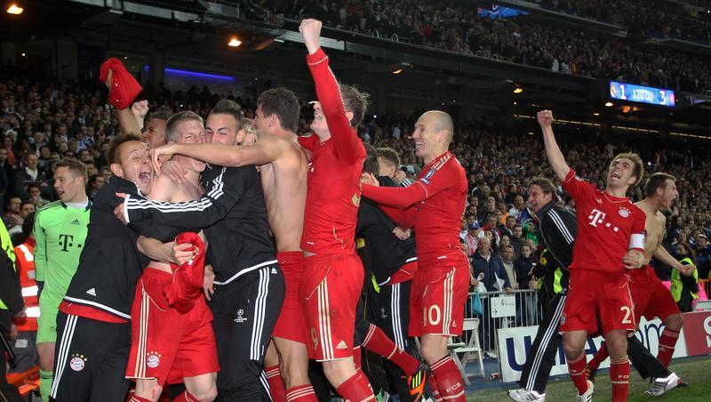Dieses Jahr ist der FC Bayern Favorit auf den Sieg in der Königsklasse - so sehen es zumindest die Wettanbieter. Hier der bayerische Jubel nach dem Halbfinale gegen Real Madrid 2012 Dieses Jahr ist der FC Bayern Favorit auf den Sieg in der Königsklasse - so sehen es zumindest die Wettanbieter. Hier der bayerische Jubel nach dem Halbfinale gegen Real Madrid 2012