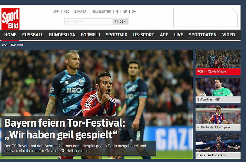 Sportbild kommt mit einem plakativem Zitat daher: "Wir haben geil gespielt"