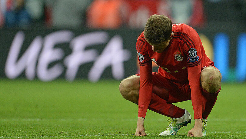 Geknickt und enttäuscht: Thomas Müller nach dem Aus in der Champions League.
