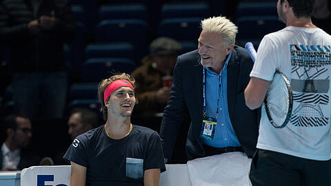 Alexander Zverev mit seinem ehemaligen Trainer Boris Becker 2019.