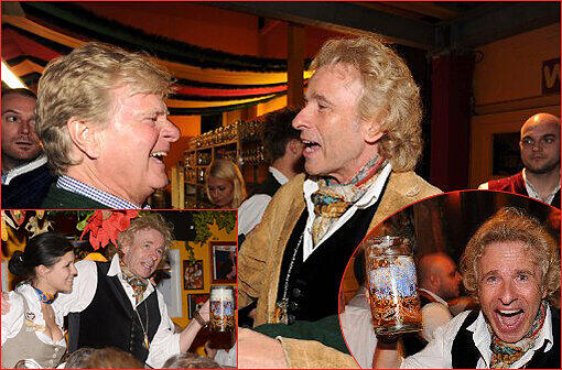 Sunnyboy Thomas Gottschalk versteht sich nicht nur mit Viktor Erdmann blendend. Die Bilder von seinem zünftigen Wiesn Sonntag im Hippodrom.