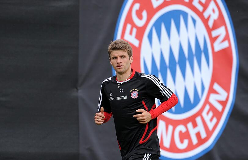 Wieder zurück im Training an der Säbener Straße: Thomas Müller