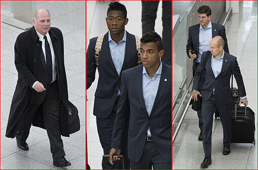 Die Bayern heben ab Richtung Turin. Hier die Bilder vom Flughafen.