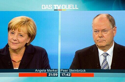 Kanzlerin gegen Kandidat, Merkel gegen Steinbrück: Der Ablauf des TV-Duells zum Nachlesen.