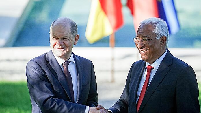 Bundeskanzler Olaf Scholz und der portugiesische Ministerpräsident Antonio Costa in Lissabon.