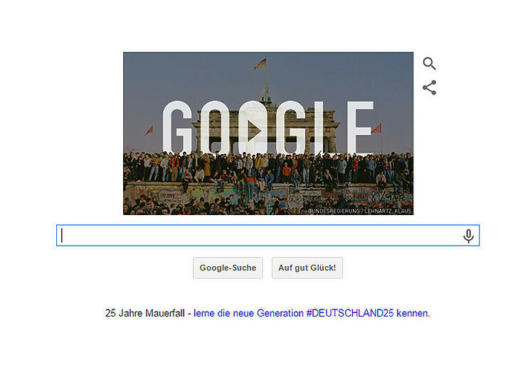 Das "Doodle" zum 25. Jahrestag des Mauerfalls