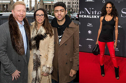 Links: Boris Becker mit Frau Lilly und Sohn Noah. Rechts: Seine Ex Barbara heißt noch immer Becker.