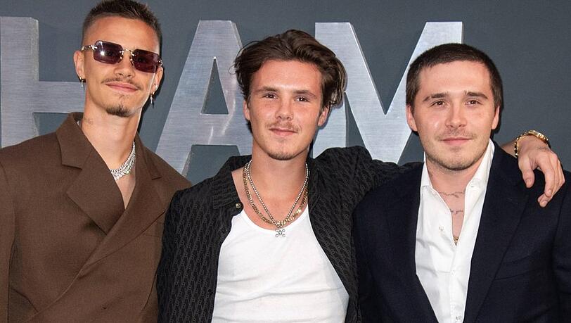 Romeo, Cruz und Brooklyn Beckham (v.l.n.r.) vor einigen Jahren in London.