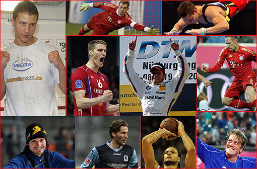 Im Jahr 2012 stehen Franck Ribéry, Manuel Neuer und Chevon Troutman im Mittelpunkt, bei Olympia in London glänzt Kunstturner Marcel Nguyen. Vom TSV 1860 ist Benny Lauth dabei.