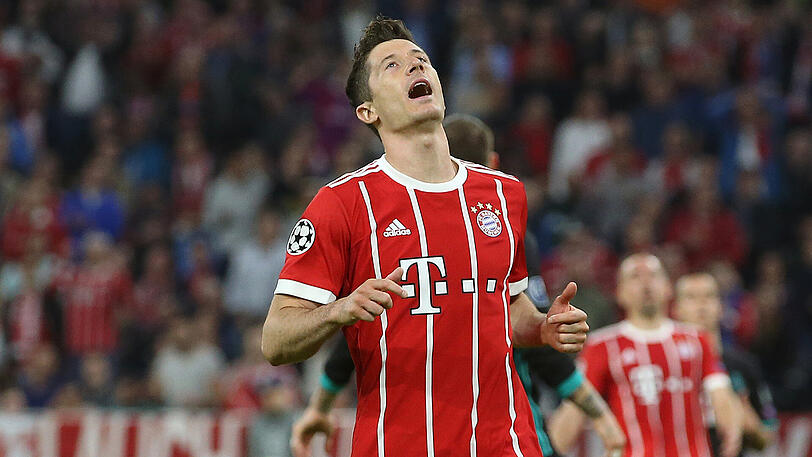 Enttäuschte beim Spiel gegen Real Madrid: Bayern-Stürmer Robert Lewandowski.