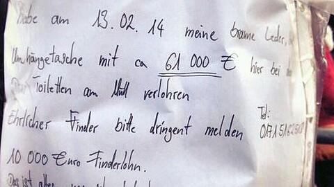 Der Zettel. Er wurde...