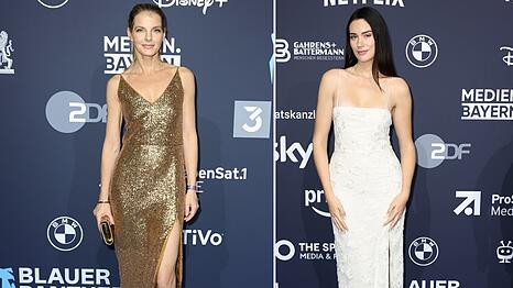 Yvonne Catterfeld (l.) begeisterte in Gold, Gloria-Sophie Burkandt entschied sich f&uuml;r Wei&szlig;.