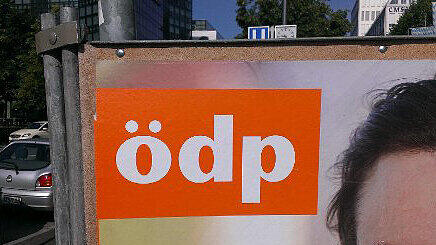 Nanu? Frankenbergers ÖDP-Plakat am Marienplatz...