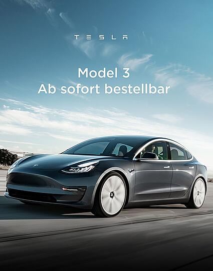 Frohe Botschaft per Mail: Das Model 3 kann jetzt bestellt werden, die Basispreise sind allerdings ein Schock.