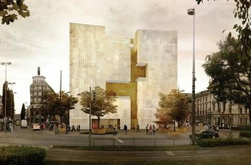 Architekt Nieto Sobejano aus Madrid zieht in seinem Entwurf einen vertikalen Schnitt durch den Königshof.