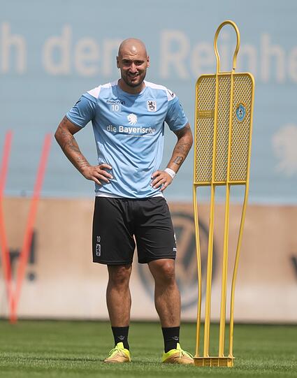 Timo Gebhart machte bei seiner ersten Trainingseinheit nach seiner Rückkehr zum TSV 1860 einen austrainierten Eindruck.