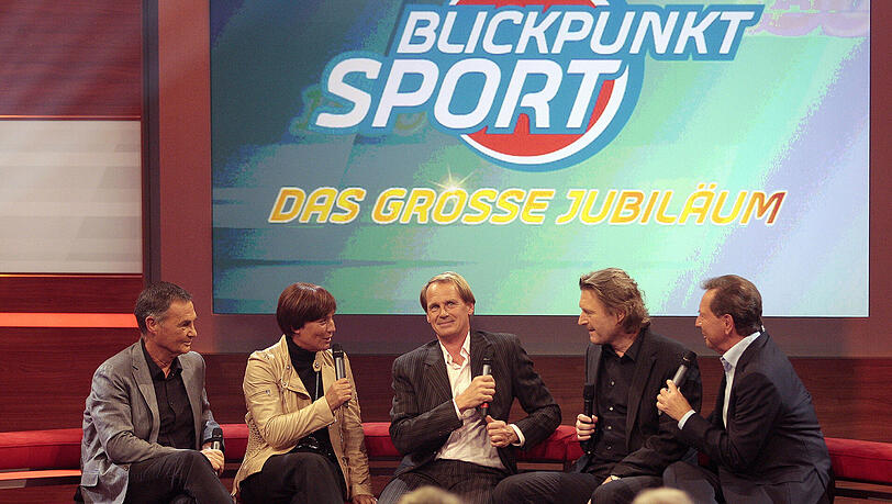 Das Studio von Blickpunkt Sport, hier beim Jubiläum zur 1500. Sendung. Das Studio von Blickpunkt Sport, hier beim Jubiläum zur 1500. Sendung.