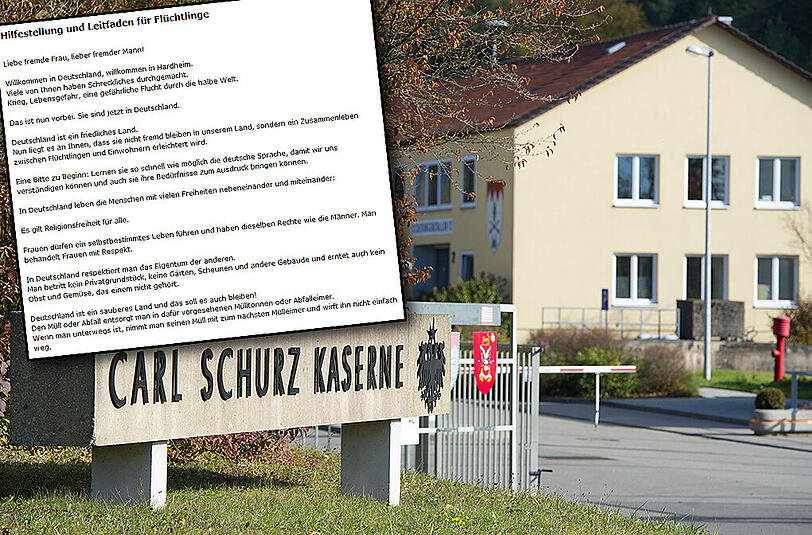 In der Carl-Schulz-Kaserne in Hardheim sind derzeit Hunderte Flüchtlinge untergebracht. Weitere wohnen in anderen Gebäuden.