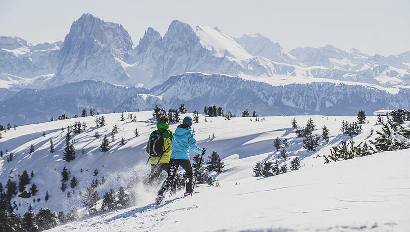 Unterwegs durch frischen Schnee in S&uuml;dtirol