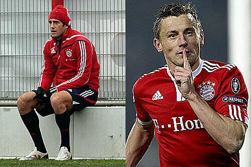 Die beiden Bayern-Stürmer Luca Toni und Ivica Olic.