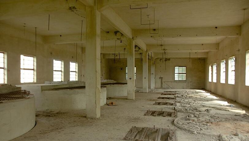 Einer der unter Denkmalschutz stehenden Innenräume der Fabrik.
