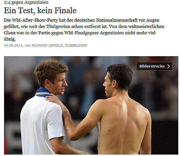 "Ein Test, kein Finale" FAZ.net
