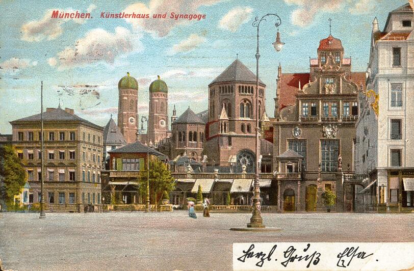 Die alte Hauptsynagoge auf einer Postkarte.
