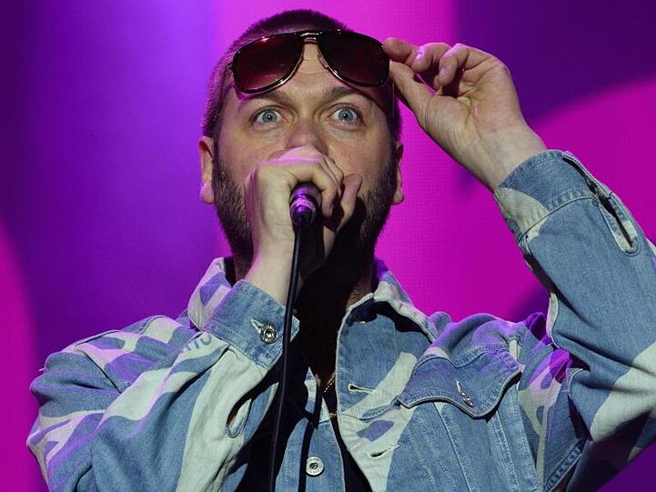 Tom Meighan von Kasabian bei einem Konzert 2015 in Chelmsford.