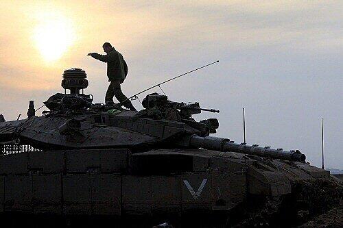 Israelischer Panzer an der Grenze zu Gaza