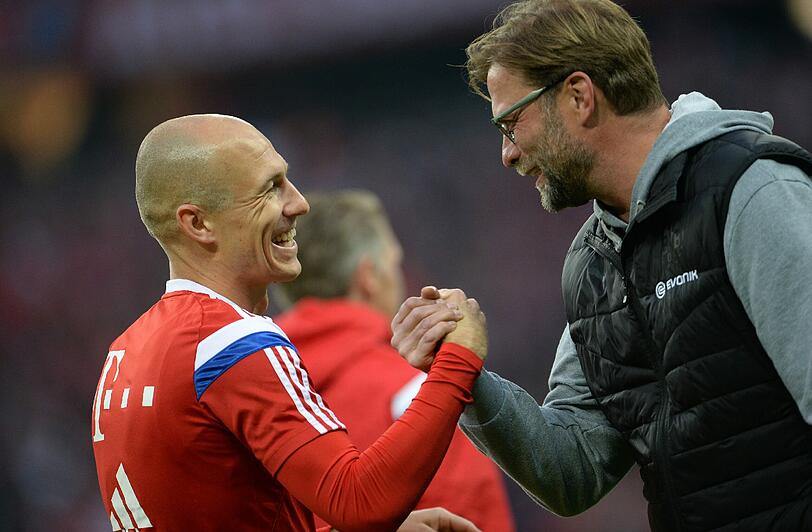 Arjen Robben (l.) und Jürgen Klopp.