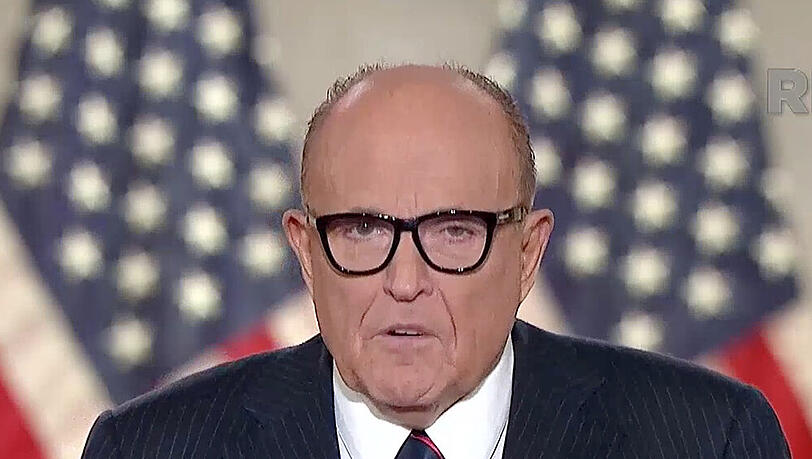 Rudy Giuliani bei einem Auftritt im Sommer 2020 Rudy Giuliani bei einem Auftritt im Sommer 2020