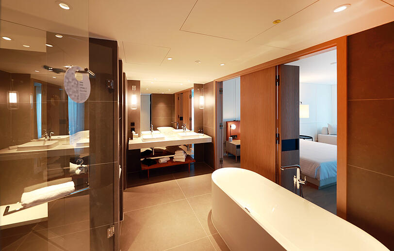 Ein Blick ins Zimmer. Das Marriott ist eher hochpreisig.