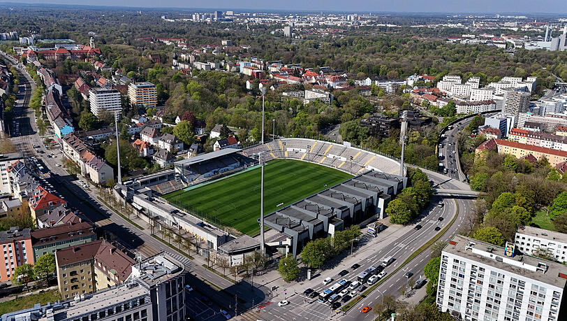 Kultsportstätte in München: Das Grünwalder Stadion in Giesing. Kultsportstätte in München: Das Grünwalder Stadion in Giesing.