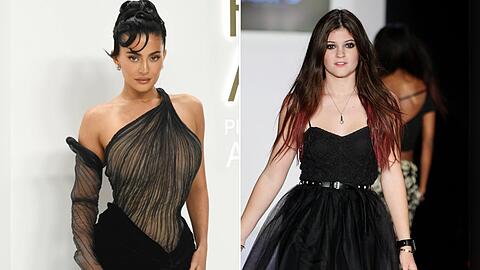 Fast nicht wiederzuerkennen: links Kylie Jenner heute, rechts Kylie Jenner 2011 bei ihrem Laufsteg-Debüt.