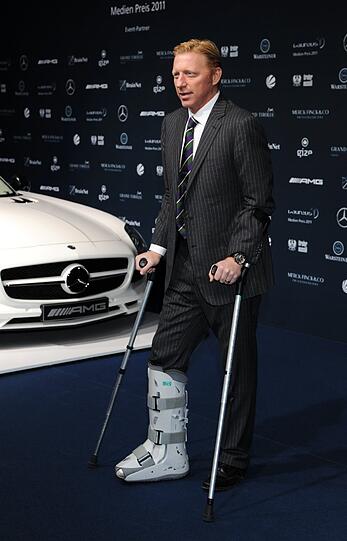 Trotz Mittelfußbruch dabei: Laureus-Botschafter Boris Becker.