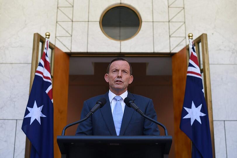 Der australische Premierminister Tony Aboot auf einer Pressekonferenz zur Geiselnahme in Sydney.