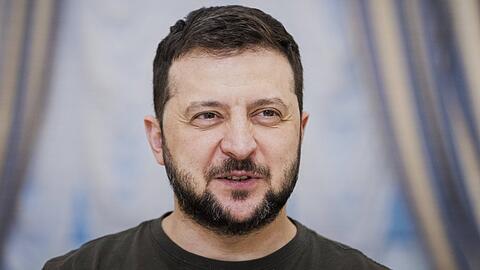 Ukraine-Präsident Wolodymyr Selenskyj freut sich über den ESC-Sieg seines Landes.