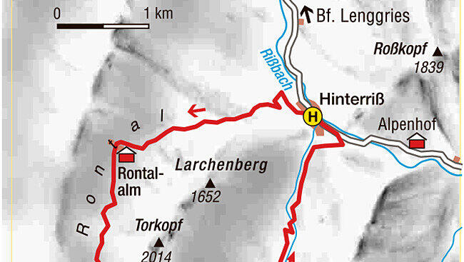 Die Wanderroute: Rontal-Tortal-Runde