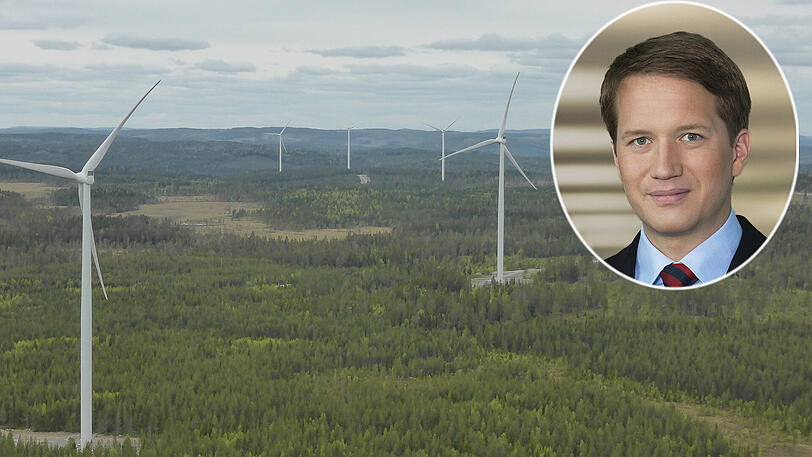 Viel Wald, und viele Windräder: Die Anlage in Schweden hat ein Tochterunternehmen der Stadtwerke 2015 in Betrieb genommen. Stadtwerke-Chef Florian Bieberbach hat mit der Anlange derzeit ein Problem.