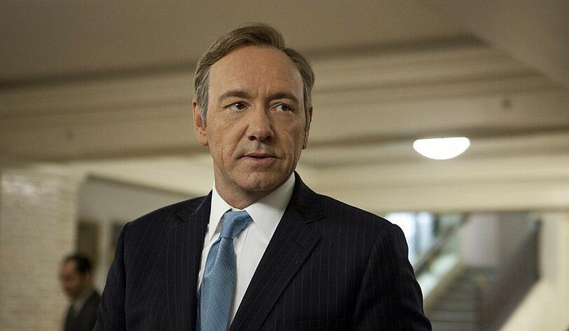 Eine seiner bekanntesten Rollen: Kevin Spacey als Frank Underwood in der Serie "House of Cards". Ob die finale sechste Staffel realisiert wird, steht derzeit in den Sternen.