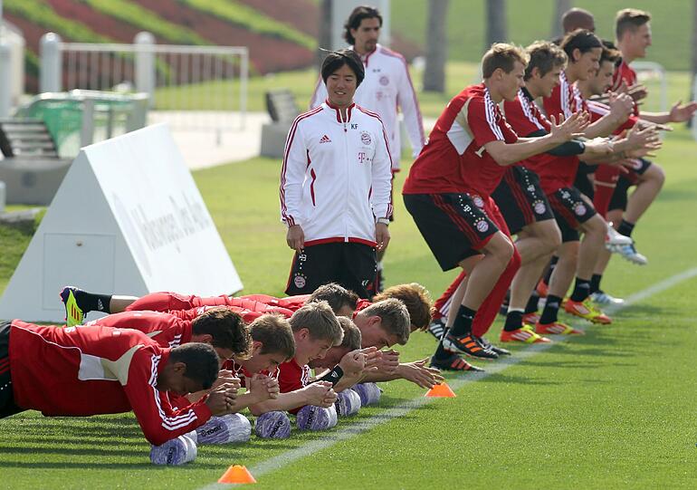Impressionen aus dem Bayern-Trainingslager in Doha.